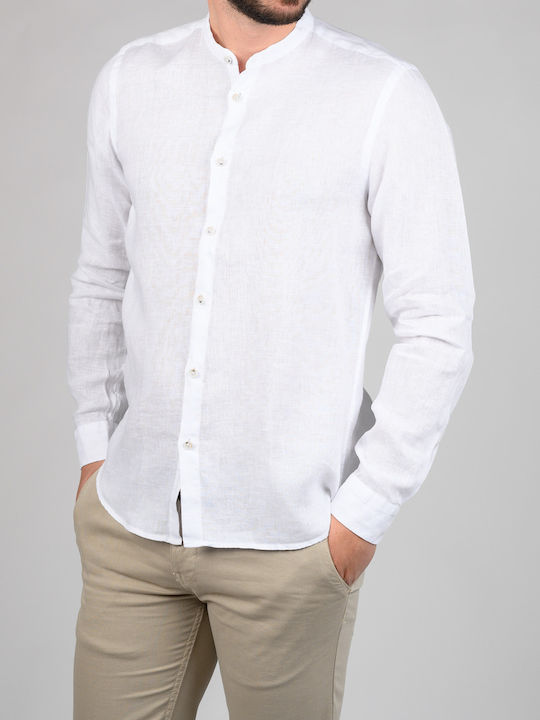 Sseinse CE643SS Men's Shirt Long Sleeve Linen White