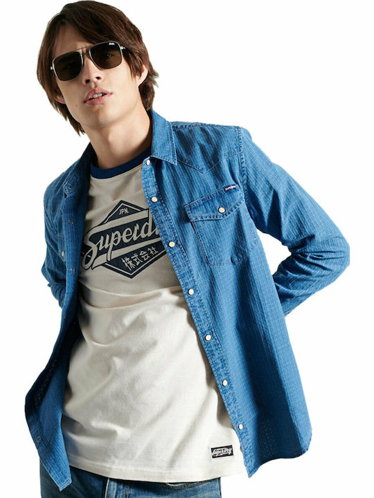 Superdry Resurrection Μακρυμάνικo Τζιν Πουκάμισ...