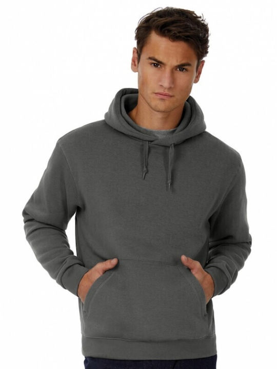 B&C Hooded Ανδρικό Διαφημιστικό Φούτερ Μακρυμάνικο Heather Grey