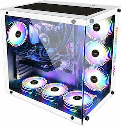 Armaggeddon Nimitz TR8000 Gaming Full Tower Κουτί Υπολογιστή με Πλαϊνό Παράθυρο και RGB Φωτισμό Λευκό