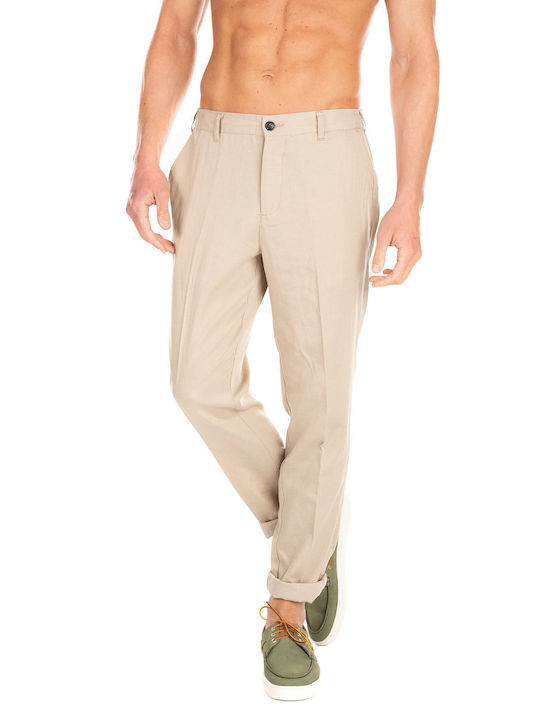 Pantaloni din in Le Deux Pino-Beige ( Bej - LDM510022-810810)