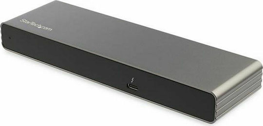 StarTech Thunderbolt 3 Docking Station with HDMI/DisplayPort 4K PowerDelivery Ethernet and 2 Monitor Connections Grey