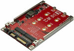 StarTech Dual-Slot M.2 Drive to SATA Adapter for 2.5" Drive Bay Red (S322M225R)