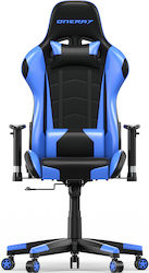 Oneray D0917 Artificial Leather Gaming Chair with Adjustable Arms Blue