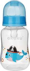 Akuku Plastikflasche mit Silikonsauger für 0+, 0+ m, Monate Blue Pirat 125ml 1Stück