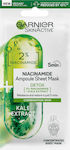 Garnier SkinActive Kale and 2% Niacinamide Detoxifiere Ampolă Mască de Față pentru Detoxifiere 15gr