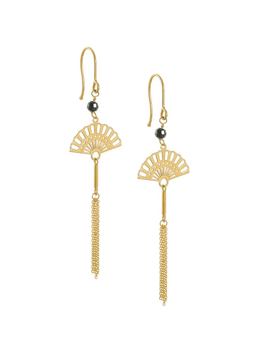 Gold Earring 14K Boho Fan