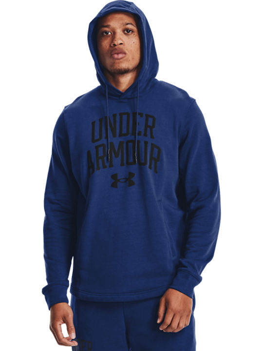 Under Armour Rival Terry Collegiate Men's Sweatshirt with Hood and Pockets Navy