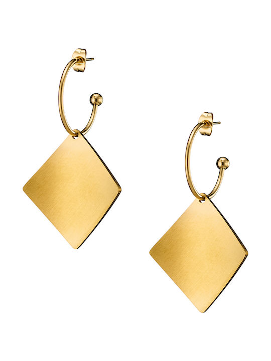 Earrings Pendants made of Steel Gold Plated 2140