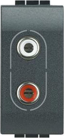Legrand Living Light Πρίζα RCA χωρίς Πλαίσιο 2RCA 1 Στοιχείου σε Γκρι χρώμα L4281