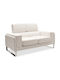 Shea Διθέσιος Καναπές Δερματίνη Ivory - Inox 158x80x87εκ.