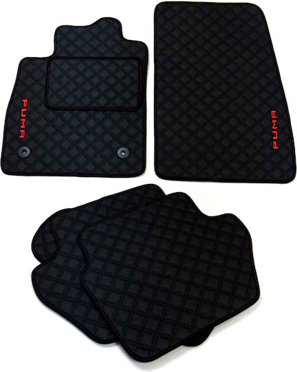Set of Front and Rear Mats 5pcs for Ford Puma Black
