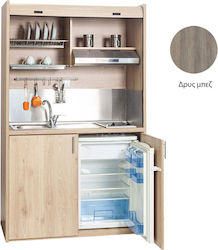 Silver ΚΣ125 Πολυκουζινάκι με Αριστερή Γούρνα 125x65x209cm Δρυς Silver ΚΣ125 Πολυκουζινάκι με Αριστερή Γούρνα 125x65x209cm Δρυς