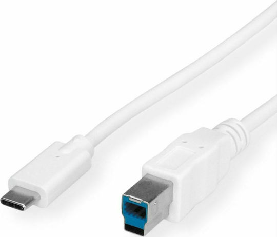 Value USB 3.2 Кабел USB-C Мъжки - USB-B Бял 3м 11.99.8881-10