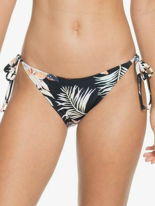 Roxy Printed Beach Bikini Slip mit Schnürchen Gray
