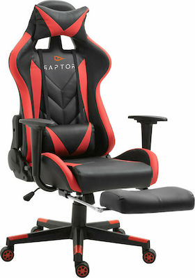 Raptor Stellar Artificial Leather Gaming Chair with Footrest Black/Red