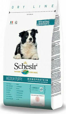 Schesir Medium Puppy 12kg Dry Food for Puppies of Medium Breeds with Chicken