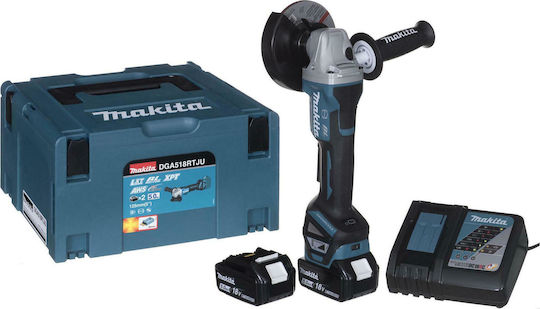Makita DGA518RTJU Grinder 125mm Battery Brushless with Speed Control 2x5Ah