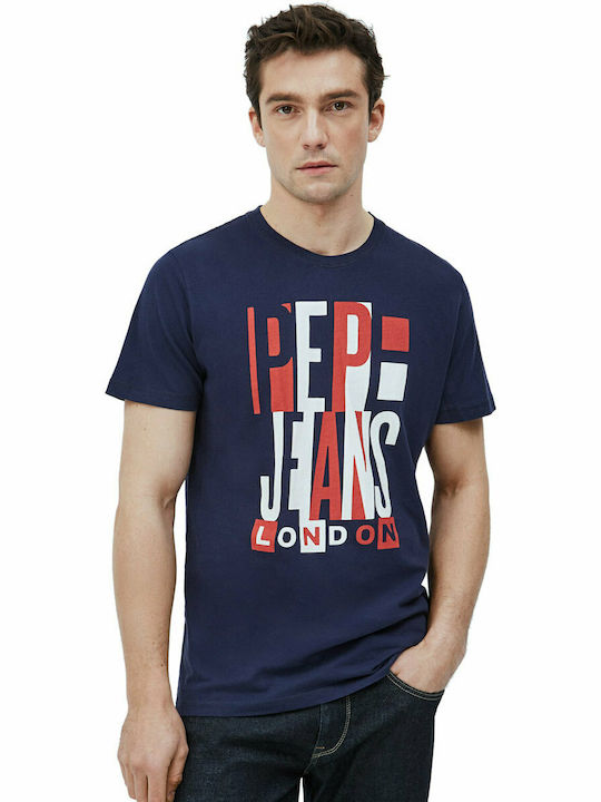 Pepe Jeans Men's Short Sleeve T-shirt Navy Blue