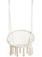 Boho Κρεμαστή Κούνια Πολυθρόνα Rattan Λευκό Αντοχής έως 110kg Μ80xΠ83xΥ135cm