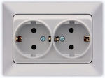 Double Power Socket White