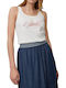 Women's Athletic Blouse Sleeveless White