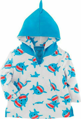 Zoocchini Kinder Strandponcho Hai Hellblau 39 x 105cm.