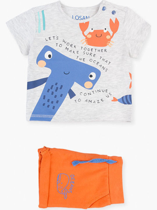 Kids Clothing Set with Shorts Summer 2 Pieces Gray
