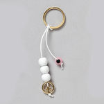 Bellissimo Metal Christening Charm Keychain White 50pcs