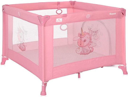 Lorelli Happy Game Zone Unicorn Park with Mattress Rose Velvet 100x100cm