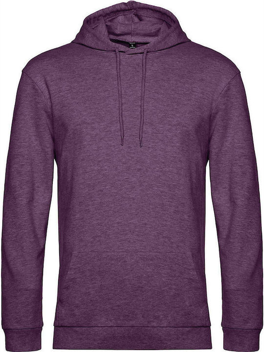 B&C Men's Long Sleeve Promotional Sweatshirt Heather Purple