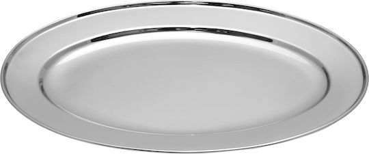 Max Home Servierplatte Oval Rostfreier Stahl Silber 45cm 1Stück