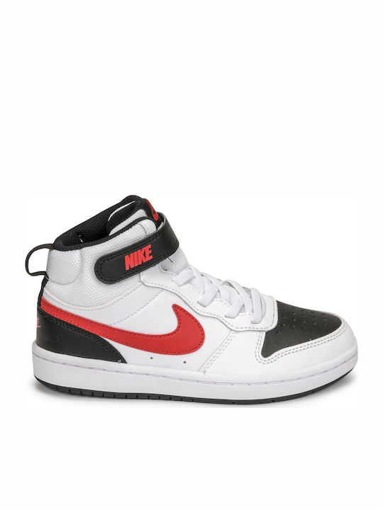 Nike Αθλητικά Παιδικά Παπούτσια Court Borough Mid 2 White / Black / University Red