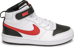 Nike Αθλητικά Παιδικά Παπούτσια Μπάσκετ Court Borough Mid 2 White / Black / University Red