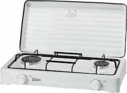 Zilan ZLN0025 Liquid Gas Countertop Double Burner White