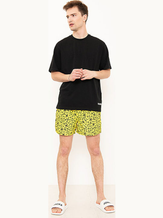 Jack & Jones Herren Badehose Gelb Drucken