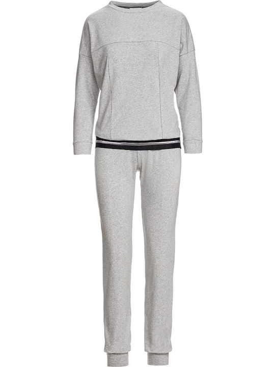 Vamp Winter Damen Pyjama-Set Baumwolle Gray