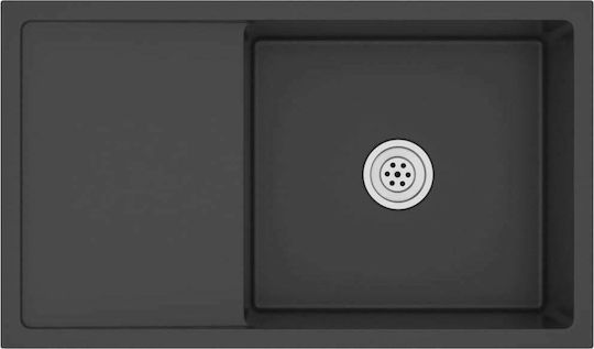 vidaXL Drop-In Küchenspüle aus Flüssigem Granit M75xB44cm Schwarze