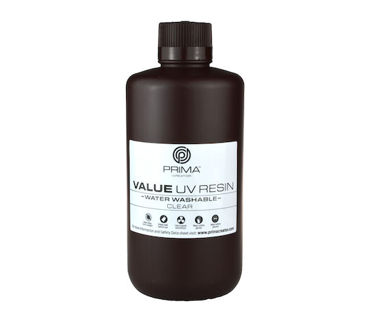 PrimaCreator Value UV Водоустойчива Смола за 3D Принтер Прозрачна 1000ml (PV-Resin-B405-1000-CL)