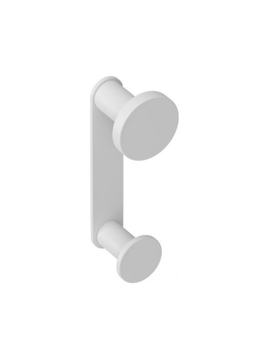 Verdi Lamda Double Wall-Mounted Bathroom Hook White Matt