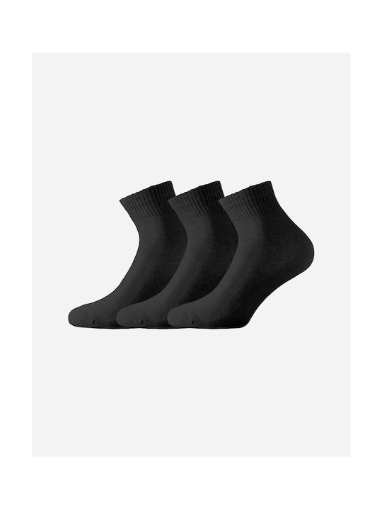 Walk Unisex Plain Socks Black 3 Pack