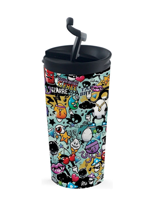 Total Gift Urban Tasse Metallisch mit Deckel Bunt 350ml ID0216 1Stück