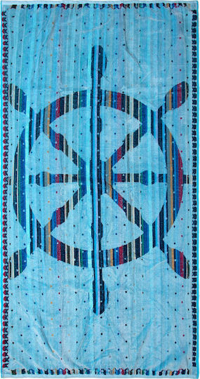 Dimcol Sail Cotton Light Blue Beach Towel 170x90cm
