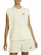 Nike Earth Day Women's Athletic Cotton Blouse Sleeveless Beige