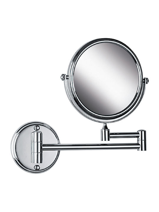 Κολοσσός Emily Magnifying Round Bathroom Mirror made of Metal 15x15cm Silver