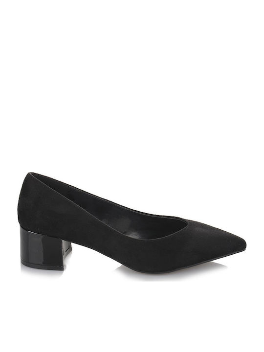 Famous Shoes Suede Pointed Toe Heel Black