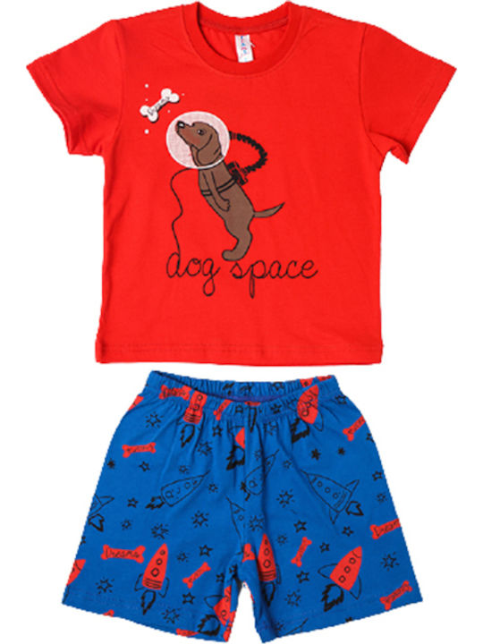 Dreams by Joyce Детска Пижама Лятна Червена Dog Space