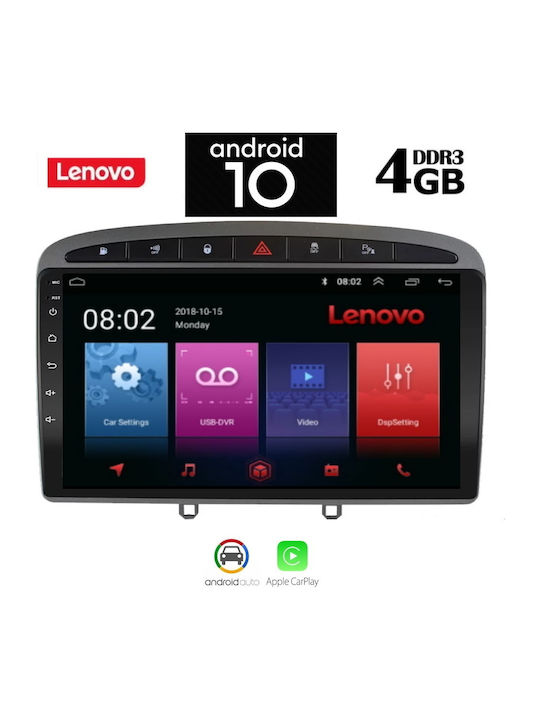 Lenovo Car Audio System for Peugeot 308 2007-2012 (Bluetooth/USB/AUX/WiFi/GPS/Android-Auto) with Touch Screen 9"