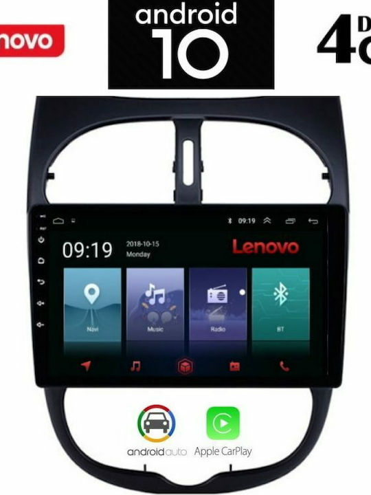 Lenovo Car-Audiosystem für Peugeot 206 1998-2006 (Bluetooth/USB/AUX/WiFi/GPS) mit Touchscreen 10.1" LENOVO SSX9880_GPS