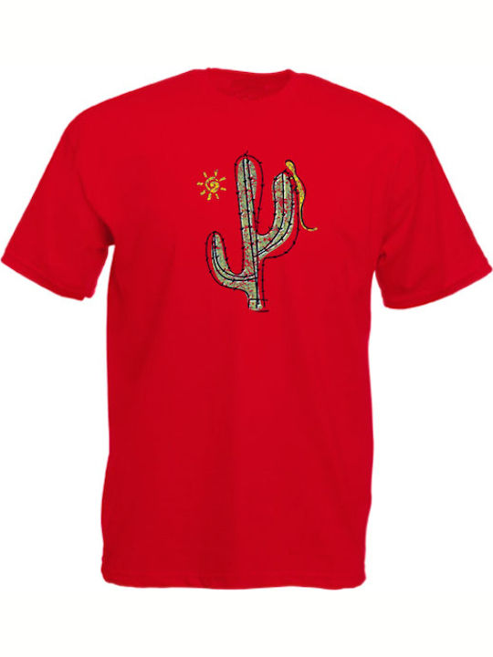 Cactus Summer t-shirt Red